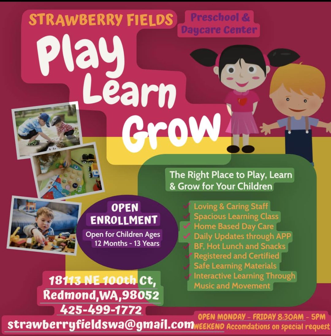 Strawberry Fields Preschool and Daycare (Serving 98052)'s Photo